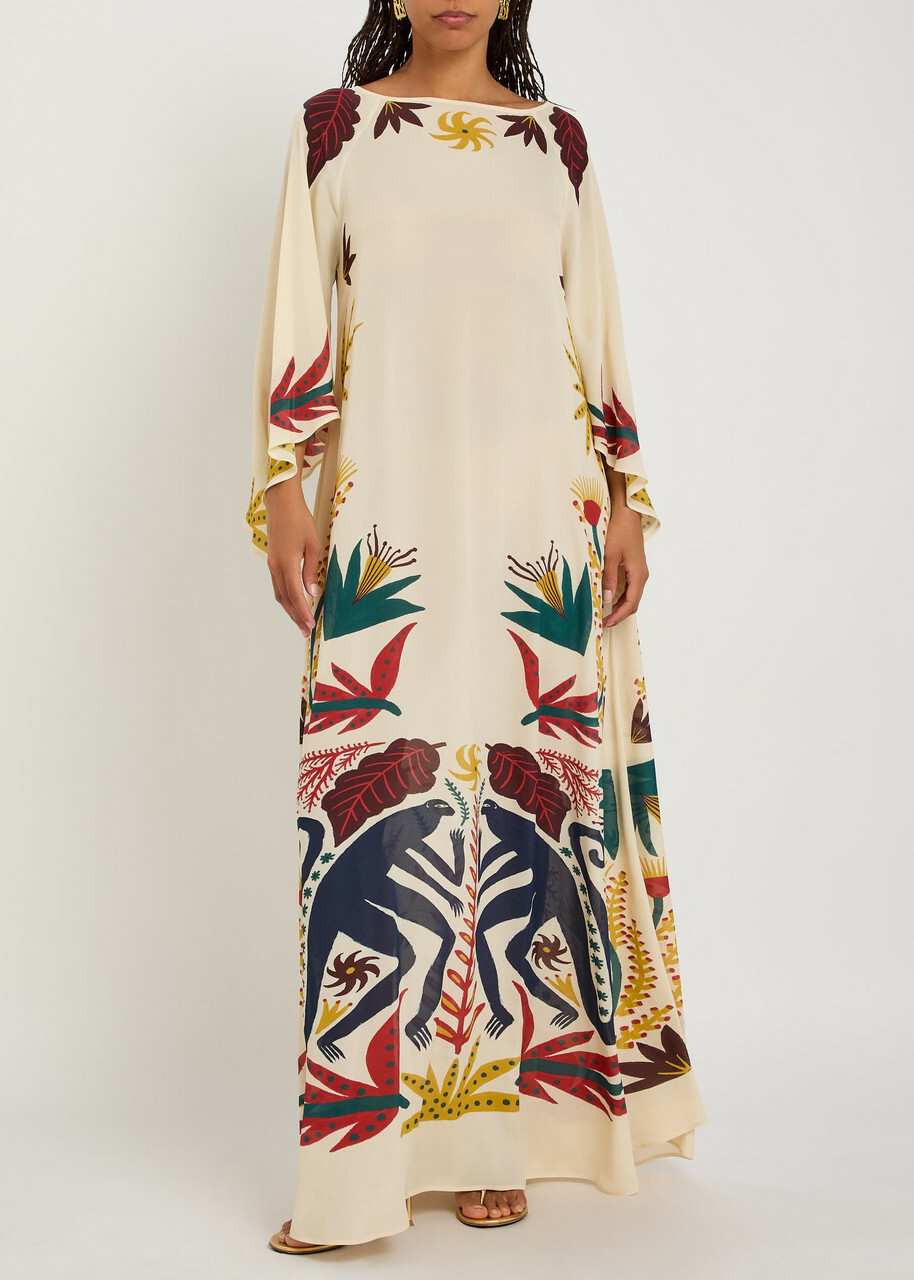 Etro Printed Chiffon Maxi Cover-up Dress Multicoloured