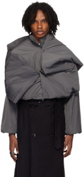 Y/Project Gray Snap Off Puffer Jacket