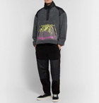 Flagstuff - Printed Shell-Panelled Fleece Half-Zip Sweatshirt - Men - Gray