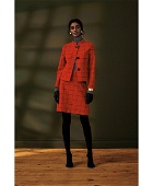 Brooks Brothers Women's Double Weave Windowpane A-Line Skirt | Orange