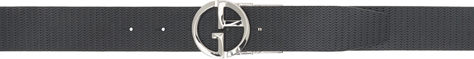 Photo: Giorgio Armani Black Logo Reversible Belt