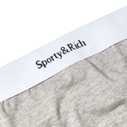 Sporty & Rich Women's Serif Logo Thong in Heather Grey