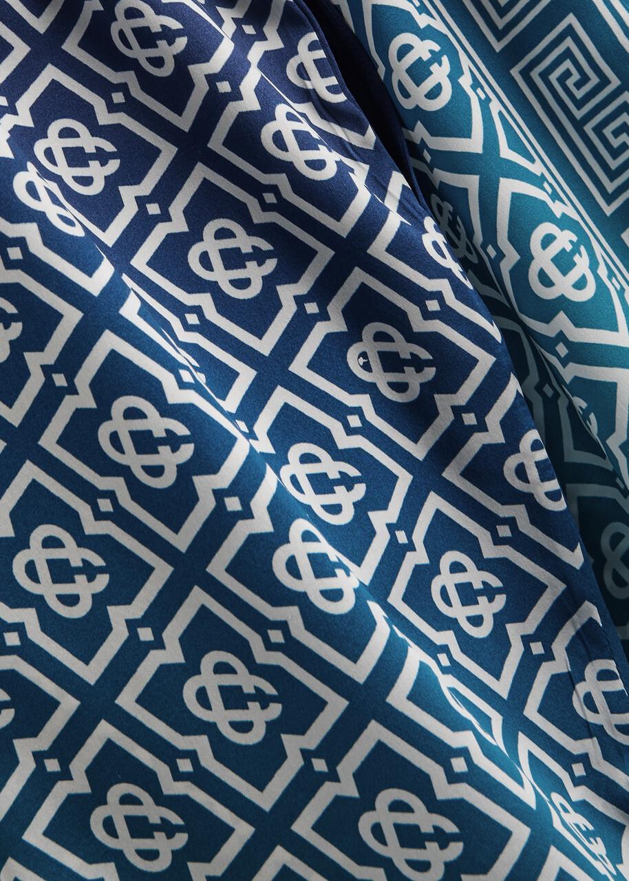 Casablanca Logo-monogrammed Dégradé Silk Trousers Blue