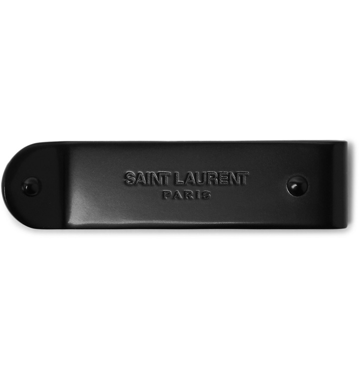 Photo: SAINT LAURENT - Logo-Engraved Gunmetal-Tone Money Clip - Black