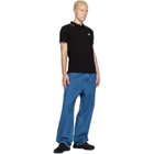 Moncler Black Tricolor-Trimmed Cotton Piquet Polo