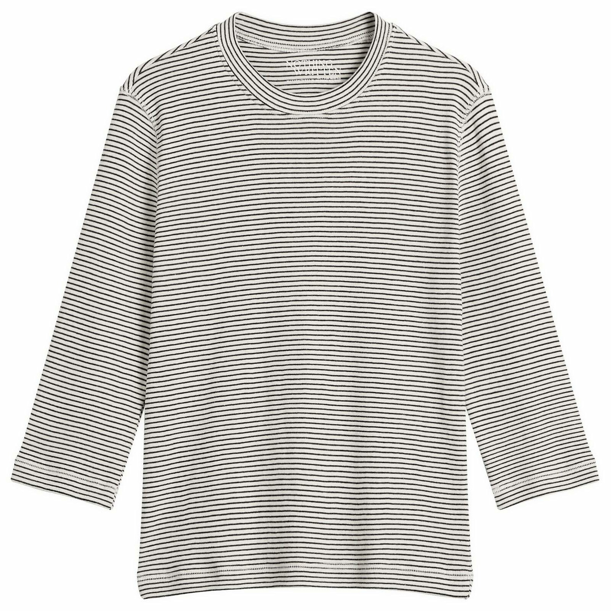 Nothing Written Women's Striped Cotton T-Shirt in Black