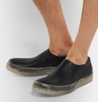 Rick Owens - Leather Slip-On Sneakers - Men - Black