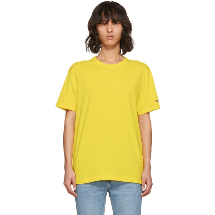 Photo: Champion Reverse Weave Yellow Basic T-Shirt