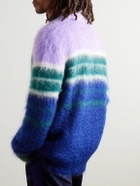 Marni - Striped Mohair-Blend Cardigan - Purple
