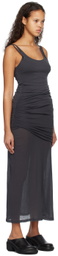 Subtle Le Nguyen Gray Asymmetric Maxi Dress