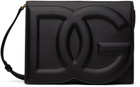 Dolce&Gabbana Black Calfskin 'DG' Logo Crossbody Bag