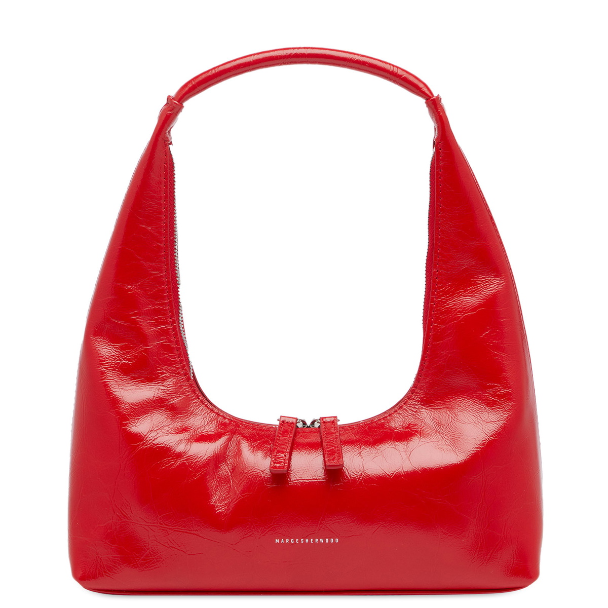 ☆MARGE SHERWOOD☆ ZIPPER SMALLapple red crinkle Marge Sherwood Red Zipper Small Bag In Apple Red Crinkle
