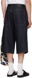 Still Kelly Blue Raw Denim 6 Pocket Shorts