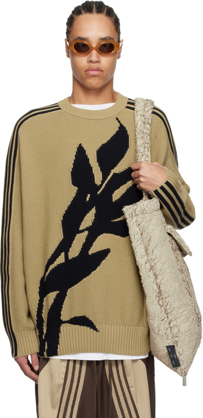 Photo: Song for the Mute Khaki adidas Originals Edition 005 Crew Knit Sweater