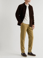 Loro Piana - City Tapered Pleated Cotton-Twill Chinos - Brown