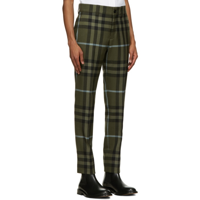 Burberry Vintage Check Stretch Cotton Trousers in Natural  Lyst