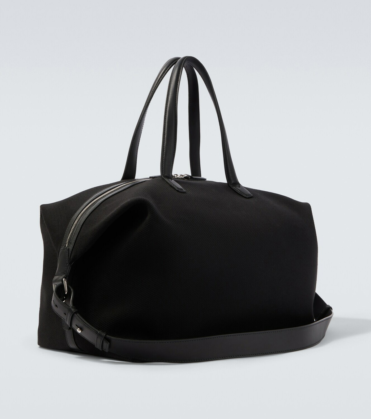 Brioni Leather-trimmed canvas duffel bag
