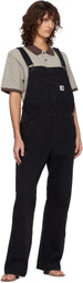 Carhartt Work In Progress Black Bib Straight Denim Overalls