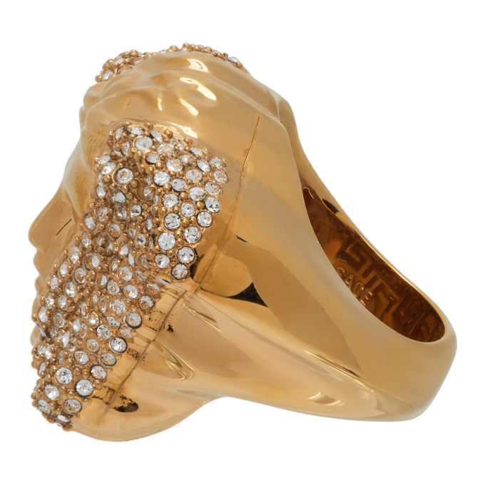 Versace Gold Crystal Medusa Ring Versace