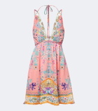 Camilla Floral embellished silk minidress
