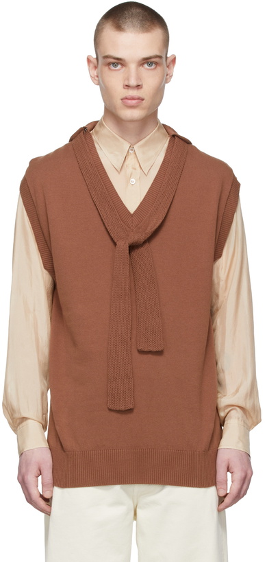 Photo: BED J.W. FORD Brown Cotton Vest