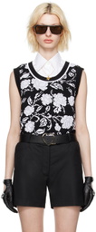 Ernest W. Baker Black & White Rose Tank Top