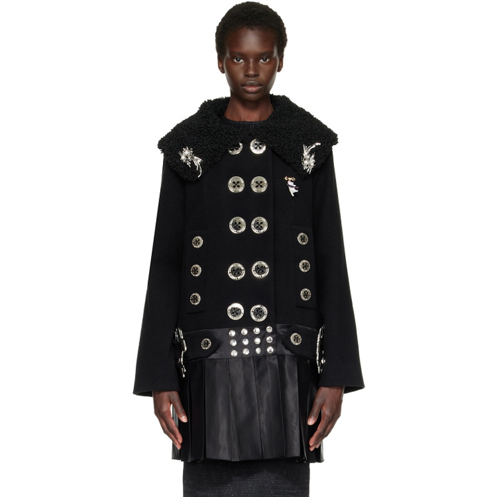Photo: Chopova Lowena Black Fudge Buckle Coat