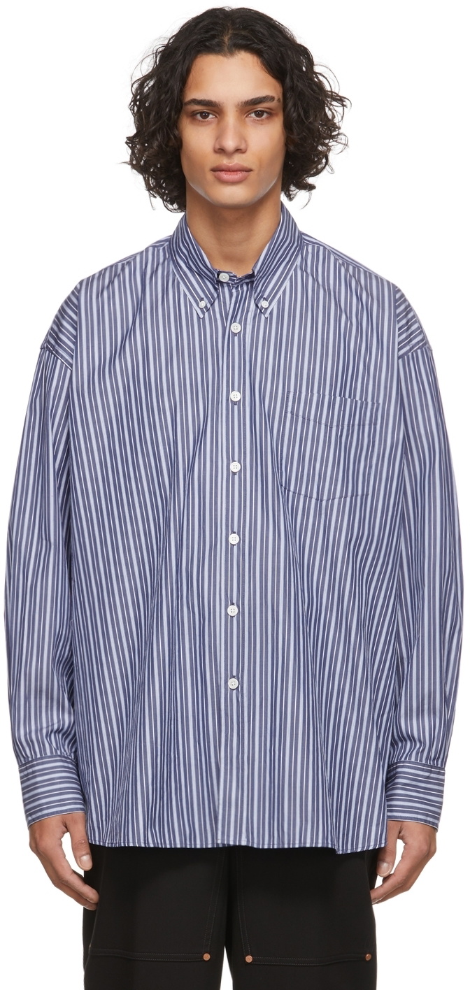 Our Legacy Navy Stripe Borrowed BD Shirt Our Legacy