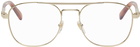 Gucci Gold Aviator Sunglasses