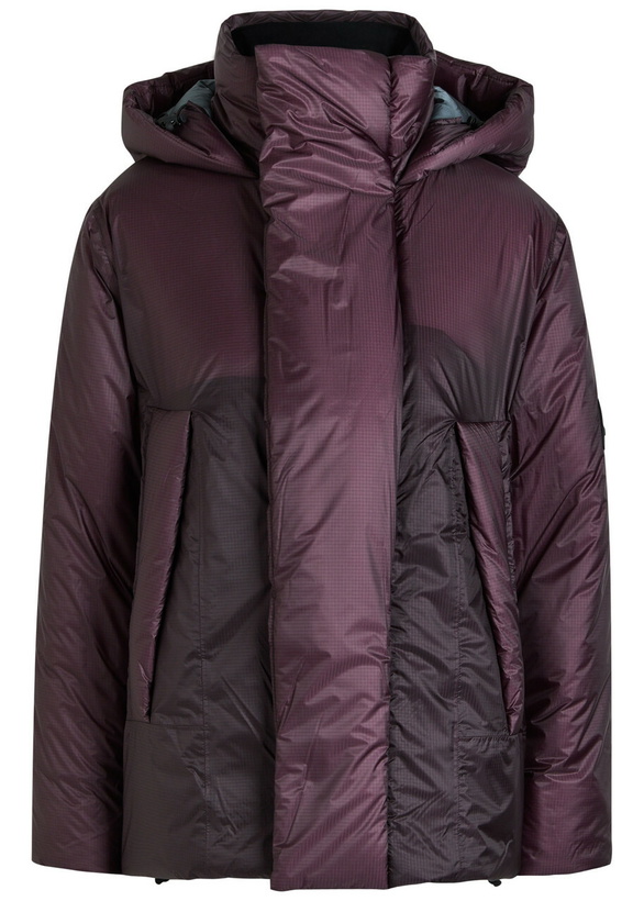 Photo: Rains Torna Hooded Padded Nylon Jacket Burgundy