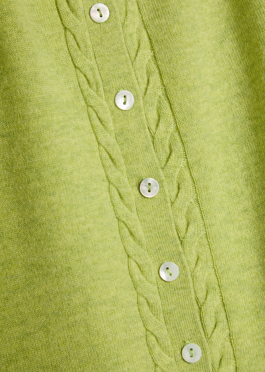 Damson Madder Voula Wool and Cashmere-blend Cardigan Green