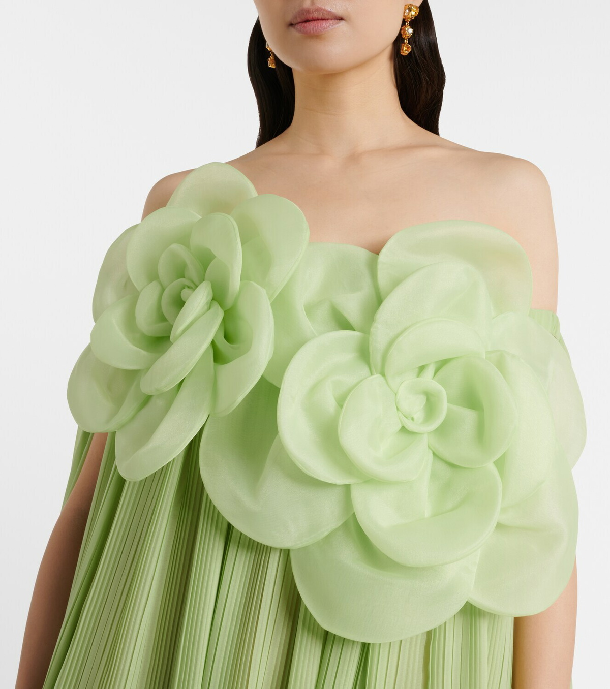 Leo Lin Jaclyn floral-appliqué bustier gown