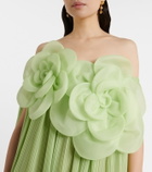 Leo Lin Jaclyn floral-appliqué bustier gown