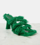 Loewe Petal Bow calf hair mules