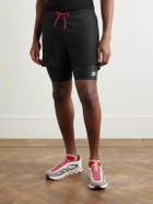 DISTRICT VISION - Layered Straight-Leg Logo-Print Shell and Stretch Recycled-Jersey Shorts - Black