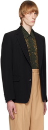 Dries Van Noten Black Notched Lapel Blazer