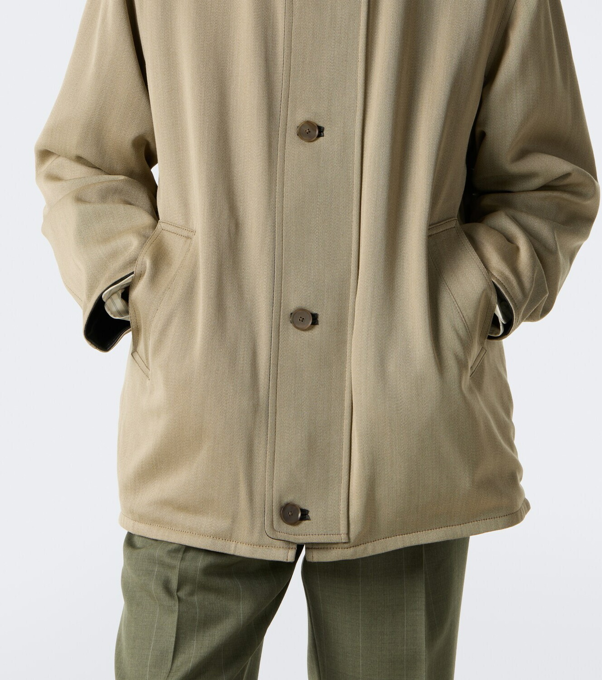 Auralee Reversible leather and wool jacket