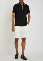 PS Paul Smith Striped-trim Stretch-cotton Polo Shirt Black