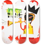 The SkateRoom - Jean-Michel Basquiat Set of Three Printed Wooden Skateboards - White
