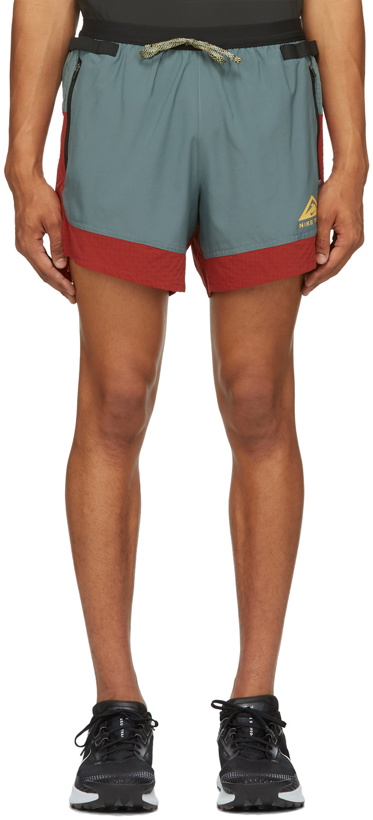 Photo: Nike Blue & Red Dri-FIT Flex Stride Trail Shorts