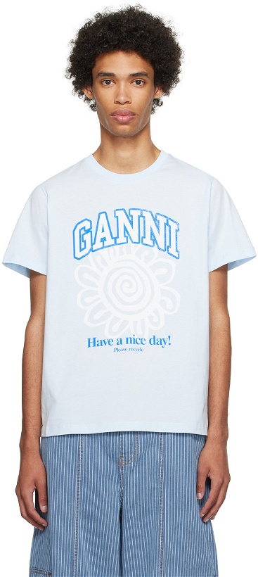 Photo: GANNI Blue Flower T-Shirt