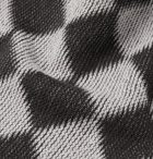 Needles - Checked Intarsia Wool Cardigan - Gray