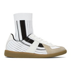 Maison Margiela White and Black Replica Sock Sneakers