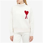 AMI Paris AMI ADC Funnel Knit Sweater in White