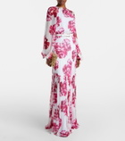 Rebecca Vallance Damask floral georgette maxi dress