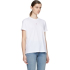 Stella McCartney White and Pink Embroidered Star T-Shirt