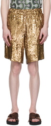 Dries Van Noten Gold Embellished Shorts