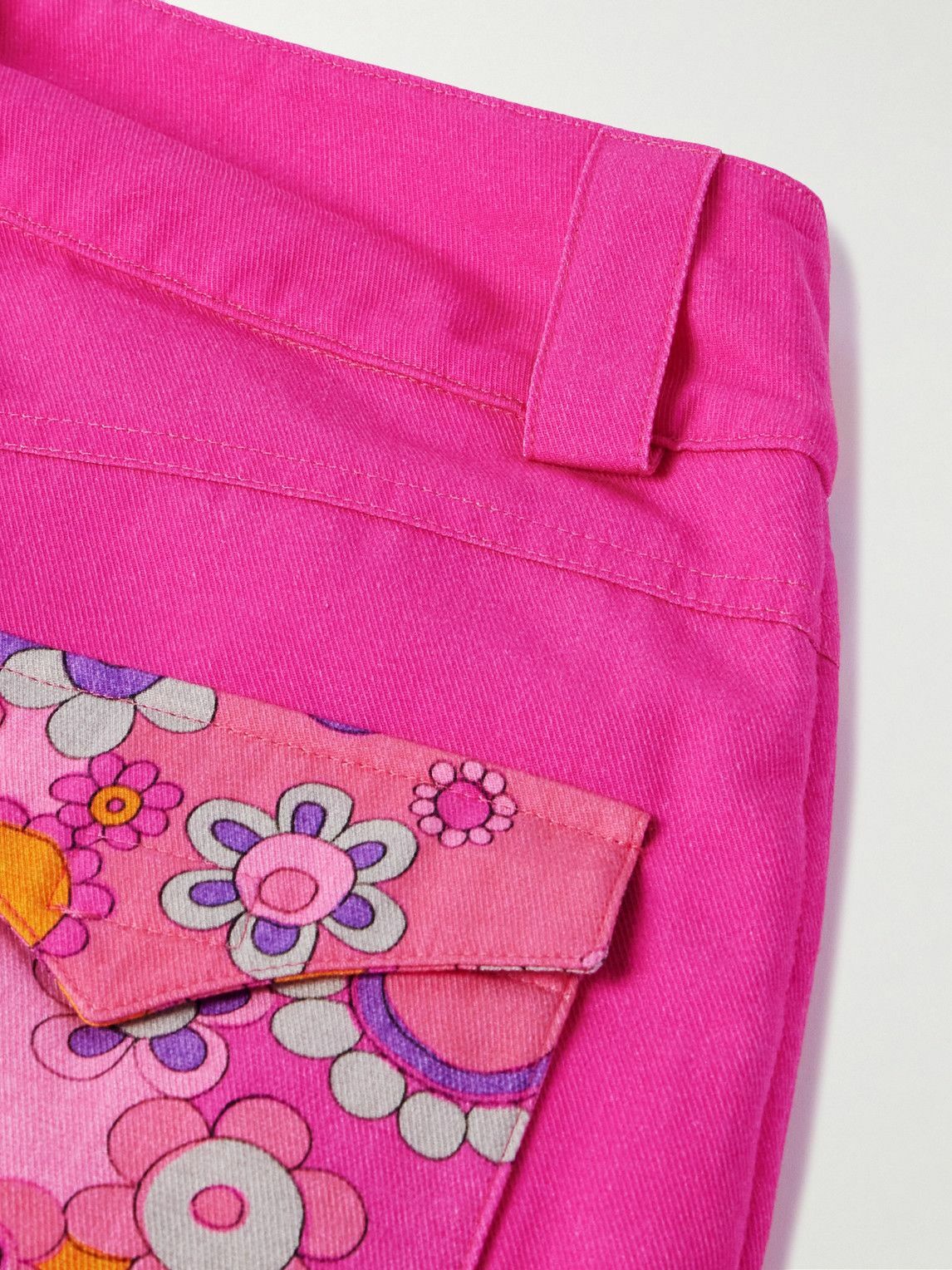 ERL - Straight-Leg Patchwork Cotton and TENCEL™ Lyocell-Blend Twill Down Trousers - Pink