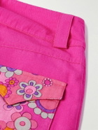ERL - Straight-Leg Patchwork Cotton and TENCEL™ Lyocell-Blend Twill Down Trousers - Pink