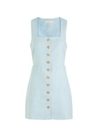 Faithfull The Brand Jaques Linen Mini Dress Blue